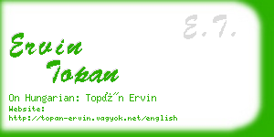 ervin topan business card